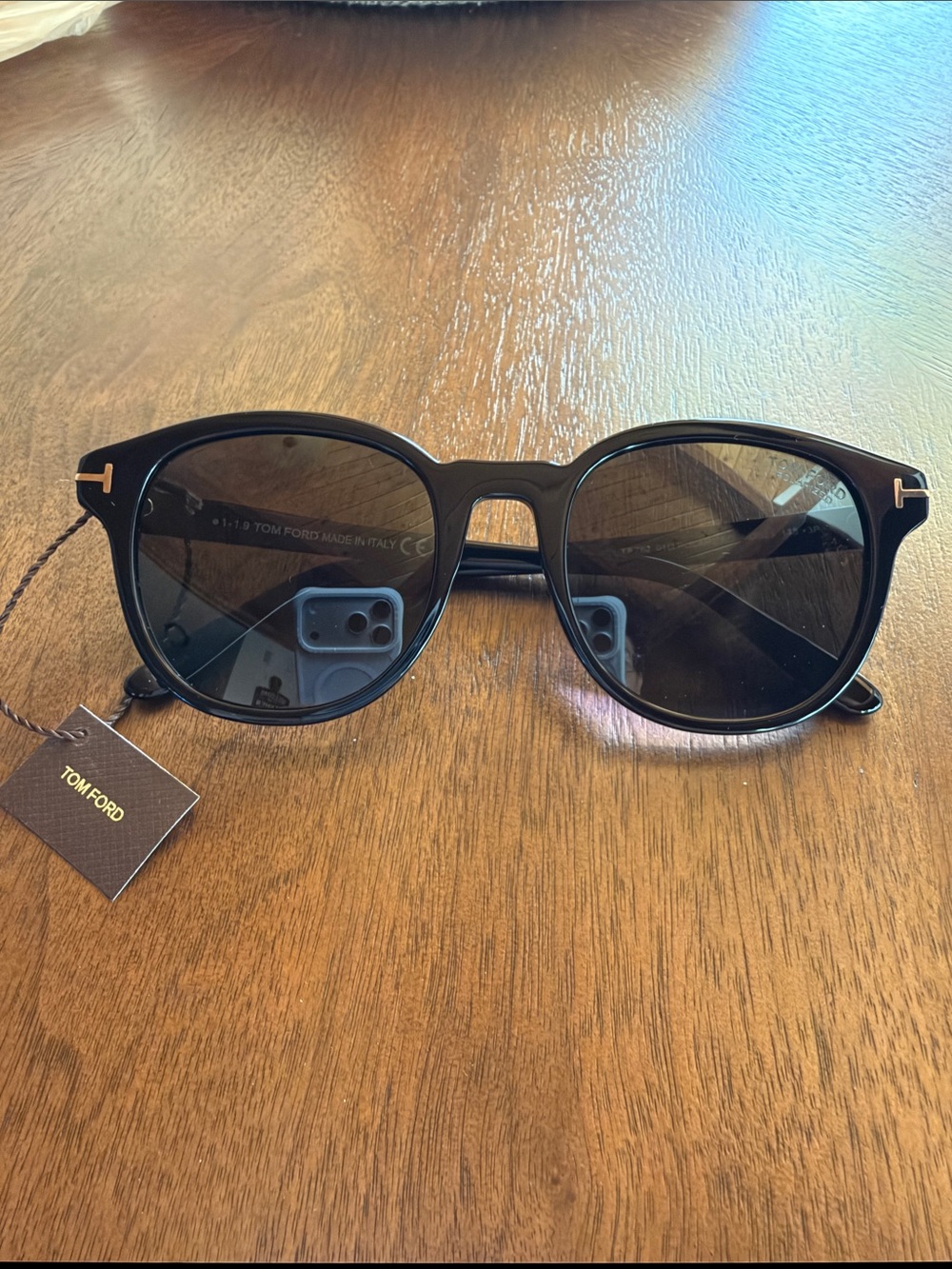 Tom Ford Men’s Black Round Sunglasses